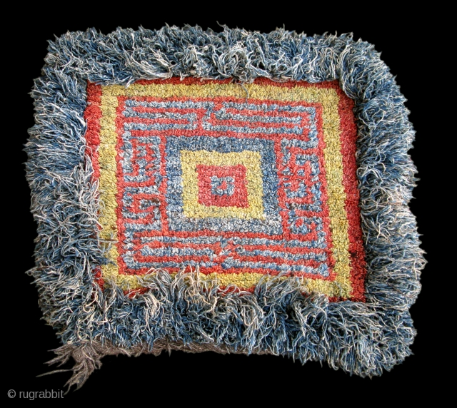 Warp Faced Back Tibetan Pile Carpet  (TC02)
33”  x  36”	 

Warp-faced back carpet from the Wangden Valley of central Tibet.
Yak hair warp with wool pile mat with natural dye and  ...