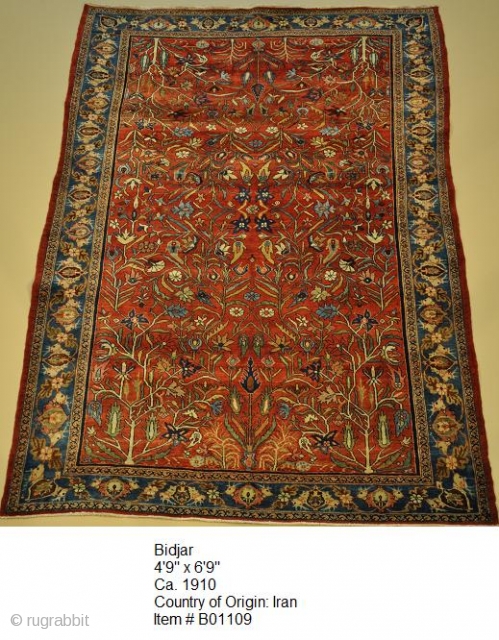 Bidjar
4.09 x 6.09
Ca. 1910
Country of Origin: Iran
Item # B01109                        