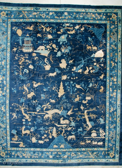 #6888 Antique Peking Chinese Rug 
This Peking Chinese rug measures 12’0” x 14’5” (371 x 441 cm).   This is the greatest Chinese of its type that I have EVER seen.  ...