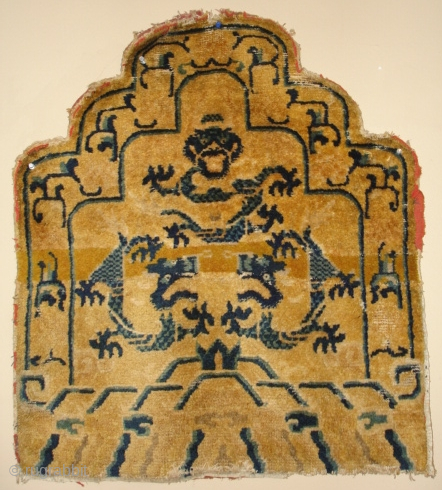 This circa 1850 Ningxia Chairback measures 2’2″ x 2’5″. 
https://antiqueorientalrugs.com/product/4546-antique-ningxia-chinese-chairback/                       