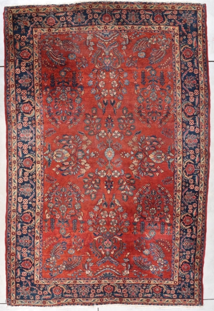 Antique Persian Sarouk Oriental Rug 7’10” X 10’4” #7842
This circa 1920 antique Persian Sarouk measures 7’10” X 10’4” (213 x 317 cm). It has a maroon background with an overall design. The  ...