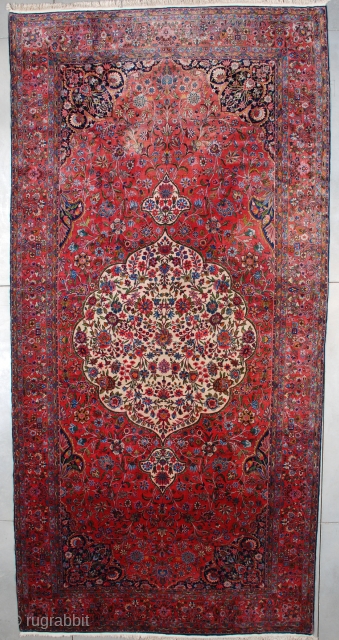 #7531 Antique Kashan Persian Rug 9’6″ X 19’10”
Size: 9’6″ X 19’10”

(292 x 609 cm)”

Age: Circa 1920

Oversized!!
https://antiqueorientalrugs.com/product/7531-antique-kashan-persian-rug/                 