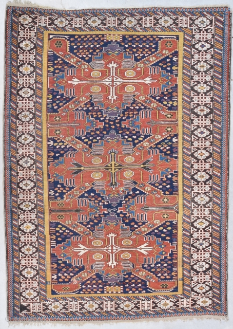 Antique Shirvan/Kuba Caucasian rug  #7995

Age: circa 1880 
Size: 4’7” X 6’4”
https://antiqueorientalrugs.com/product/antique-shirvan-kuba-caucasian-rug-47-x-64-7995/                     