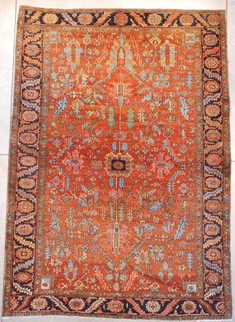 #7658 Antique Heriz Persian Rug 8’4″ X 11’9″
$6,250.00
Size: 8’4″ X 11’9″

(256 x 362 cm)

Age: Circa 1900
https://antiqueorientalrugs.com/product/7658-antique-heriz-persian-rug/                 