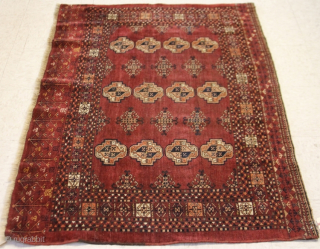 TURKMEN U.S.S.R. CARPET, CIRCA 1920:

Overall-2'11" x 4'9"                          