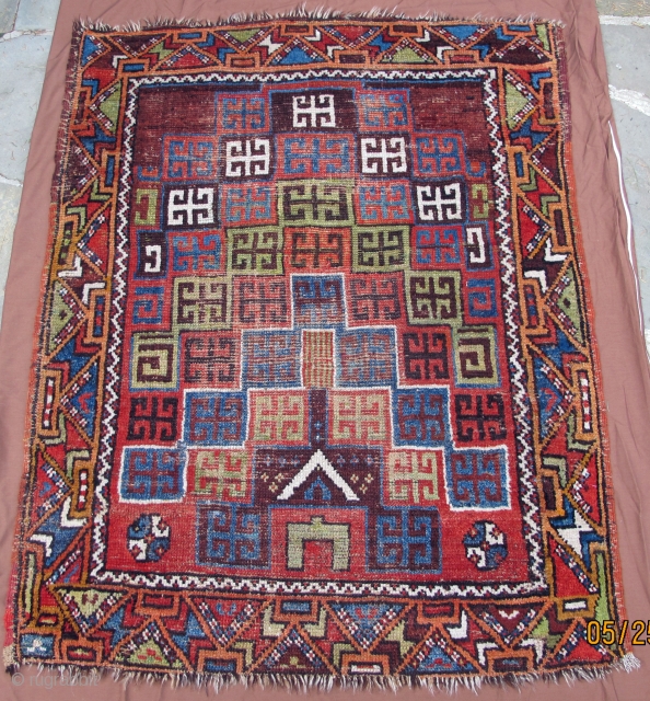 Karaman prayer rug with unusual design and color palette, early 19th ...