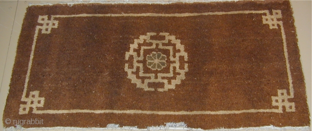 Mongolian Rug, woven in the short dimension,full pile, 19th. century,46'' X 23''.                     