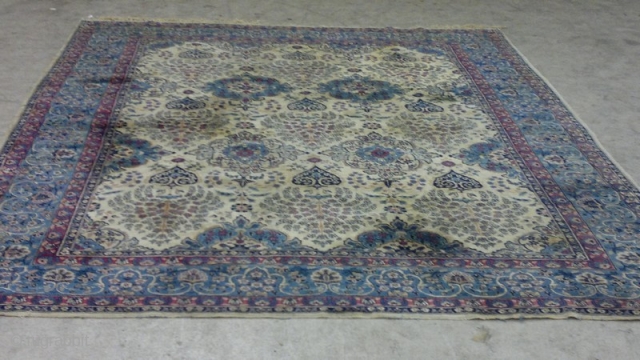 an antique Kashan central Persia 
11ft.2in x 8ft.4in 3.40m x 2.44m                      