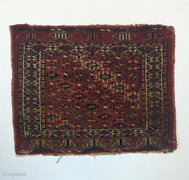 A finely woven Unusual Yumut bag face with unique guls and designs. It was woven probably in the late 19th Century. It has some very nice reds, blues and greens. Size is  ...