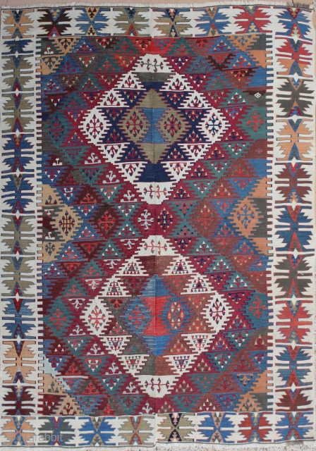 Antique Adana Kilim


	
Category: 	Antique
Origin: 	Turkish 
City/Village: 	Adana
Size cm: 	150 x 200
Size ft: 	5'0'' x 6'8''
Code No: 	F1362
Availability: 	In Stock

This rug is over hundred year’s old and very good condition.    