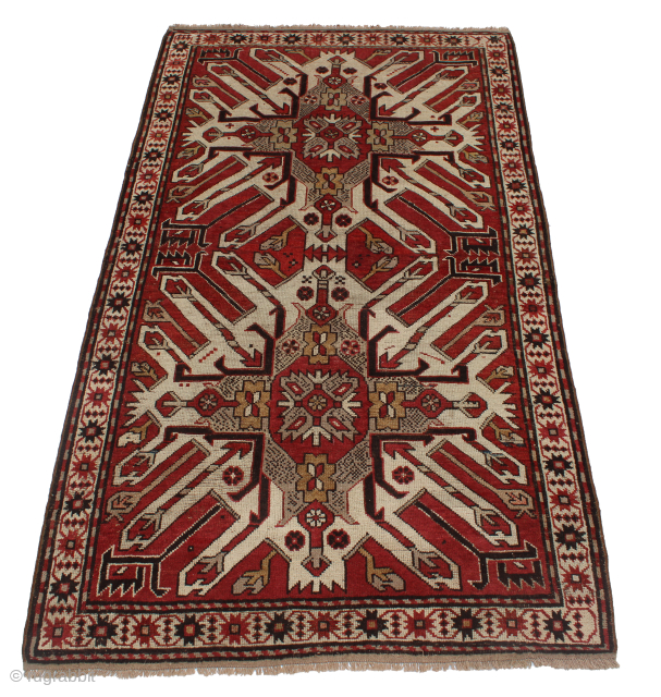 Antique Caucasian Chelaberd (called "Eagle Kazak") Rug. 4'6" x 7'7" (140x234cm). Early 20th Century. Condition Good.
Please send me directly mail. mian4bro@gmail.com            