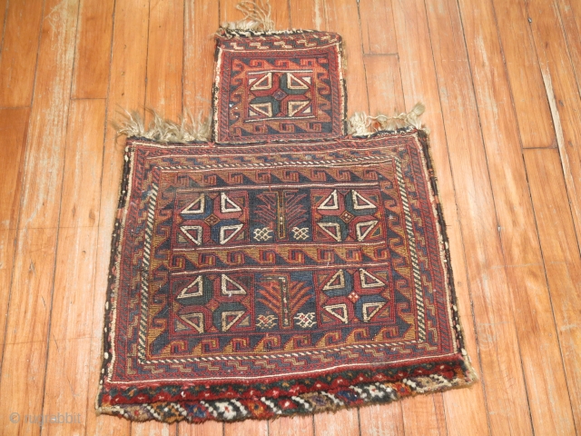 Antique Luri Bakhtiari Soumac Salt bag.  Measure 1'6''x1'10''.  Top width is 8''.  Seems like its in excellent condition.            