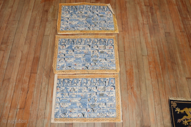 Set of 3 Textiles. 16''x24''. Probably Indoensian.                          