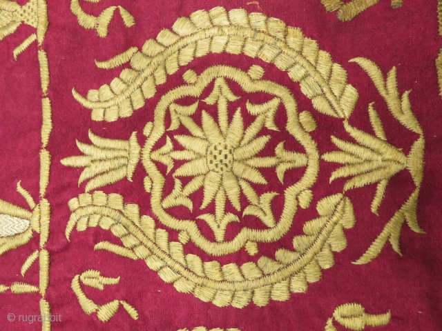 Antique Ottoman Textile gold & thread on banat made by Feshane late 18 C. wonderful colors and Mint condition any more pictures please let me know       