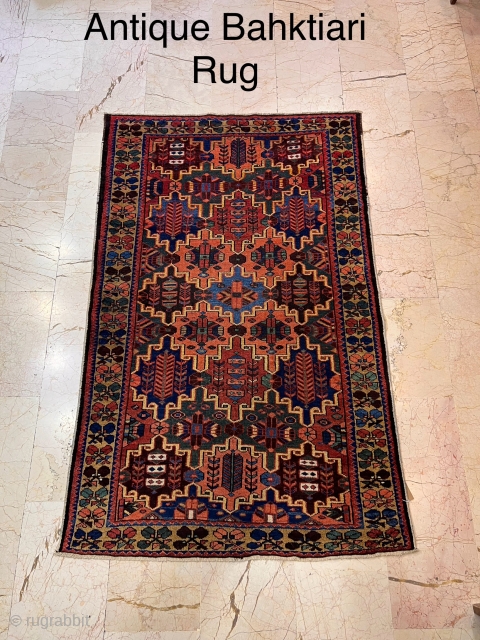 Old Bahktiari rug Spectacular colors, nice condition, no stain drama, no repair, professional wash, and the rug located Istanbul TURKİYE , if you have a question please contact with me at mail  ...