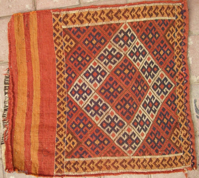 Antique  Kurdish  Bag face  different  technics                       