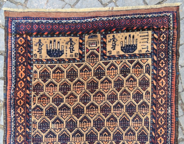 Antique Baluch rug wonderful colors and excellent condition all original size :1,23x0,83cm  Circa 1900-1910                  