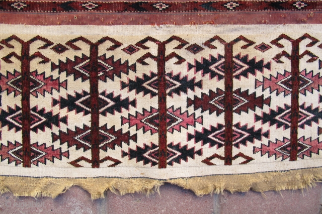 Turkoman Ak Chuval wonderfull colours and very very old Circa 1840 or 1850                    