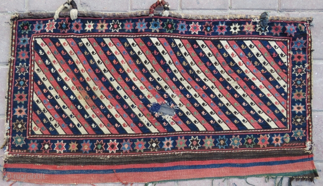 Shahsawen Panel wonderful colors and very nice condition all original it has one small hole but if you want we can repair with old wool and size 94x47 cm Circa 1880  