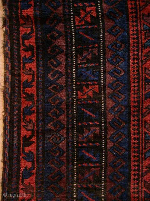 Antique prayer Baluch rug wonderful colours and excellent condition all orginal size:3''5 X 4''10 foot ( 1,52 X 1,05 cm Circa 1880           