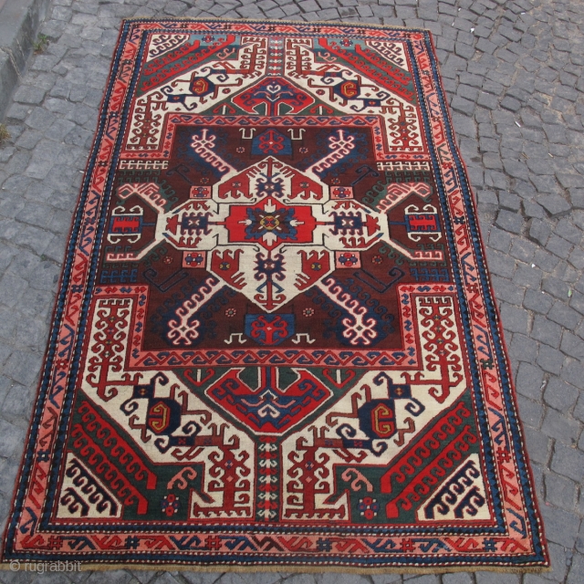 Antique Caucasian Kasem Ushak Rug Circa 1910                          