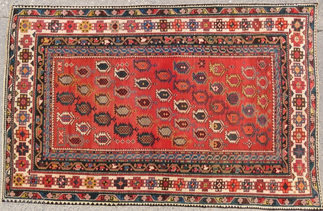 Caucasian Shirvan very nice colors and very good condition all original size: 1,95x1,26 cm Circa 1910                 