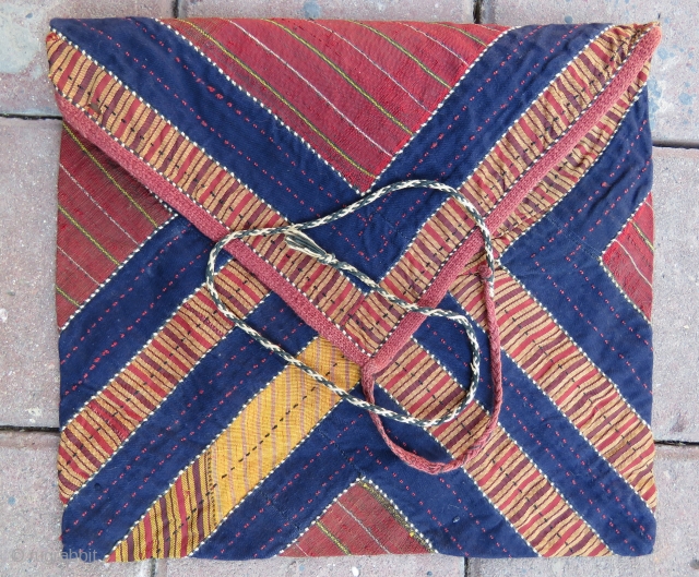 Turkoman Book cover very nice textile with hand made silk Circa 1910-1920                     