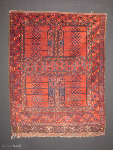 Turkmen-Ersari Ensi, Circa 1900, Natural colors with shiny wool, Size: 200 x 150 cm. 78.7" x 59".                