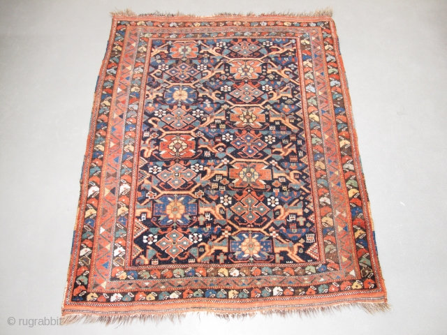 Afshar rug, Late 19th century, Great colors, Good condition (few wear spots), Not restored, Size: 145 x 115 cm. 57" x 45" inch.          