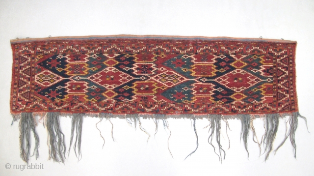 Ersari-Beshir Torba, Circa 1900, Natural colours, Good pile, Some small moths damaged areas, Size: 133 x 38 cm. (52 x 15 inch). 
          