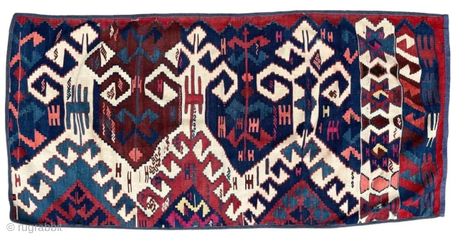 Anatolian Kilim  Size: 178 cms x 80 cms (33 ins x 70 ins).                    ...