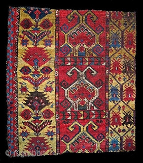 Ersari border fragment from main carpet mid 19th century.
66 x 73 cm                     