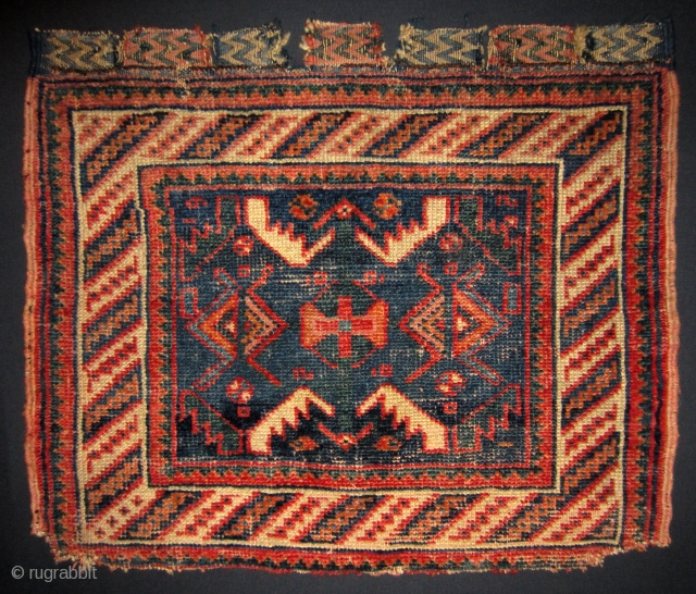 Afshar bag face 19th cent.
Mounted on cotton fabric.
54 x 46 cm
More info if you ask                  