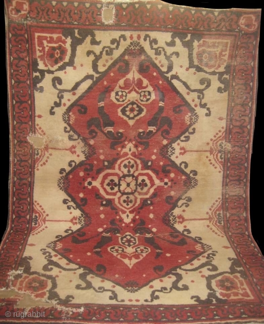 An old collectible carpet needs some repair work. Ask for details.                      