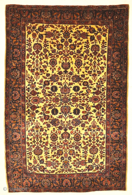 Antique Persian Wool Kashan Kork circa 19th Century Handspun Natural Dyed Wool Hand Made in Persia Genuine Woven Carpet Art

4'5" x 6''8"           