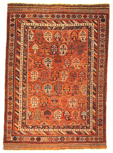 Antique Persian Afshar Botteh - Size: 3'8" x 5'4"                        