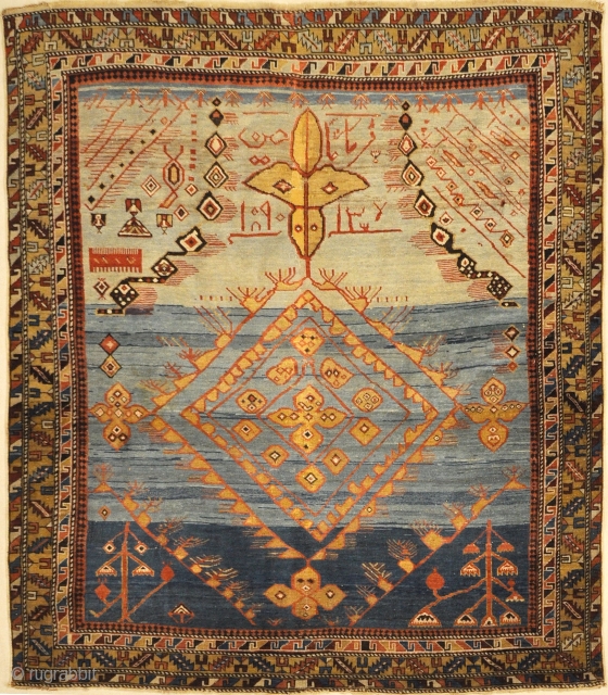 Rare Absolutely Unique Caucasian Shirvan Prayer Rug
5′ x 5’9″                        