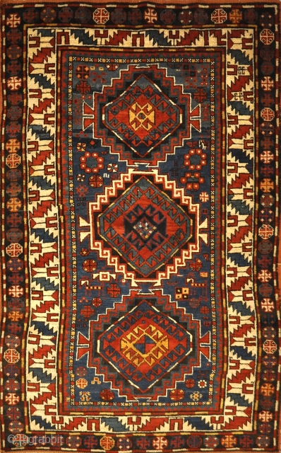 Antique Kazak Rug Circa 1880
3’11” x 6’7″                          