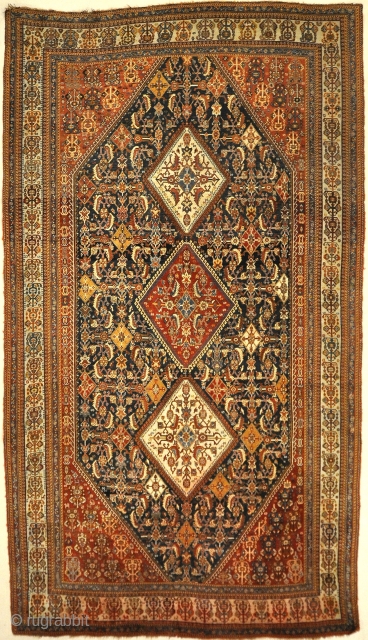 Fine Antique Qashqai Kashkuli Rug
5’8″ x 10’3″                          