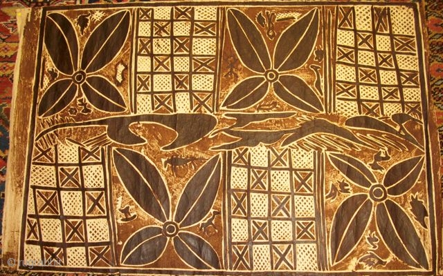 Tappas, New Guinea, bark-textile, middle of 20th century, 75 x 114 cm                     