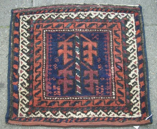 Baluch bag complete, striped kilim back, 43 x 38 cm                       