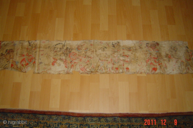 Antigue painted indonesian textile
150cmx27cm
pazyryk antigue
Amsterdam holland                           