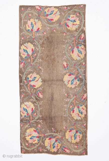 Ottoman Metallic thread and silk embroidery 
mid 19th C.
47 x 102 cm / 18.5 x 40.16 inches                