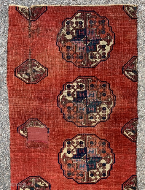 Turkmen salor maincarpet fragment , 75x50cm                           