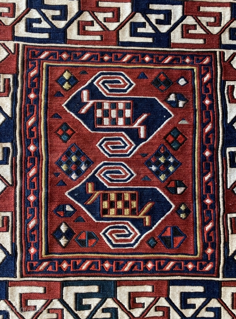 Caucasian sumakh doublebag from Armenia in very good condition, woven around 1900 , size 117x39cm                  