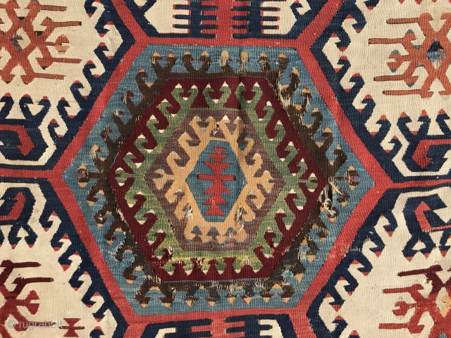 Early anatolian kilim with superb colors                           