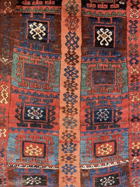 Detail of a rare East Anatolian Kurdish rug.                         