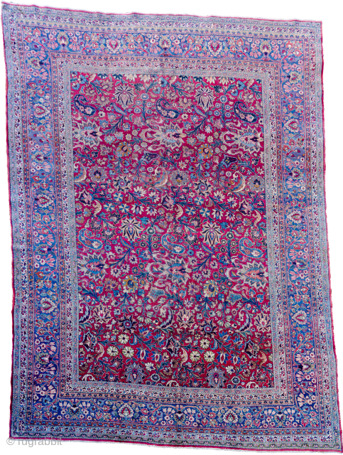 Antique Mashad Carpet 422x300cm Circa 1900 Good, some old repairs.

More info: https://sharafiandco.com/product/antique-mashad-carpet-422x300cm/
                     