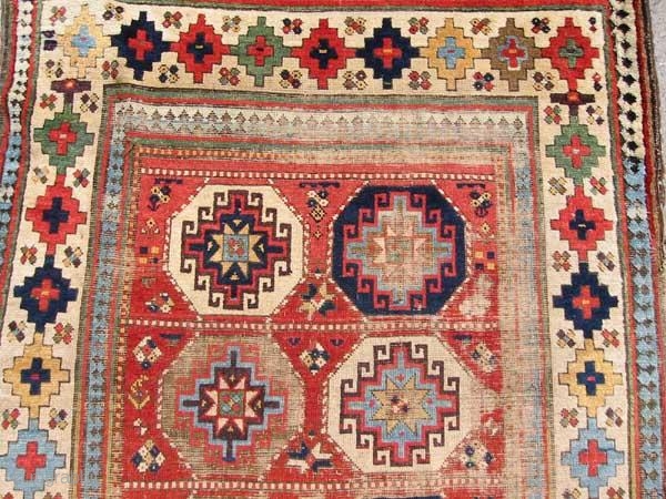 Old Moghan Rug with Memling Guls                           