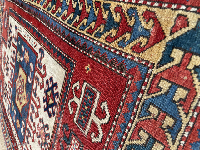 Circa 1880 Fachralo Kazak Prayer Rug. Original Condition.
All enquiries siezbazaar@gmail.com                       